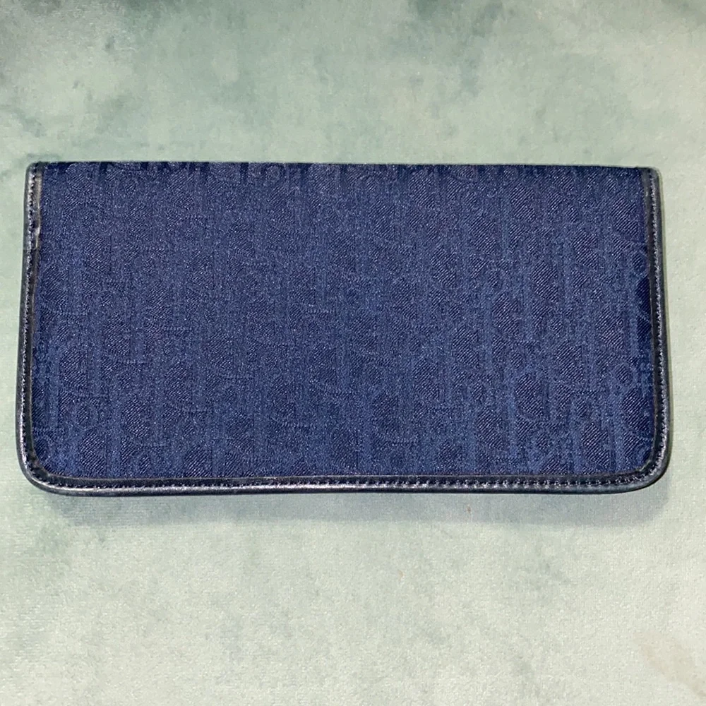 Christian Dior Long Wallet Blue Vintage - Picture 2 of 11